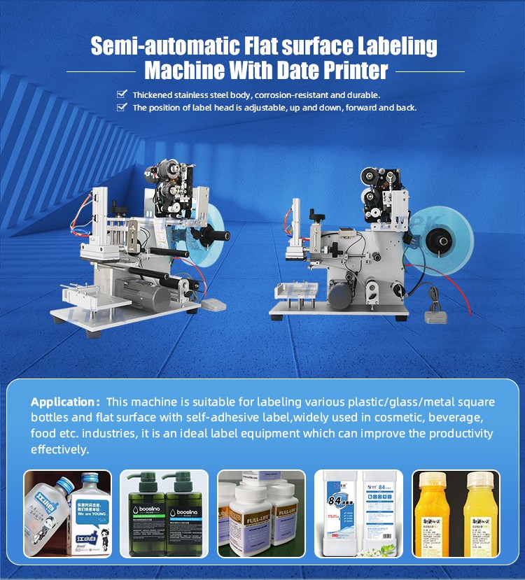 Semi-Automatic Table-Top Electric Manual Labeling Machine for Flat Side Square Bottle Labeling Sticker Labeling Machine LT-60.jpg